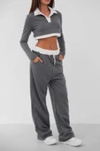 Polo Yaka Garnili Crop Sweatshirt - 4