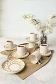 Keramika Worn Gold Nordic Kahve Takımı 12 Parça 6 Kişilik 22968-23057 - 1