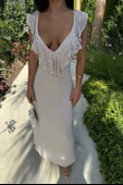 Emaline Sırt Dekolteli Şifon Elbise 2465-08 - 3