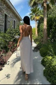 Emaline Sırt Dekolteli Şifon Elbise 2465-08 - 2