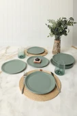 Keramika Mat Yeşil Bloom Pasta Tabağı 24 Cm 6 Adet 322 - 6