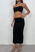 Askı Detay Straplez Dokulu Crop - 3