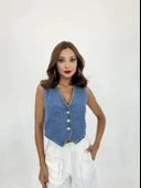 6887 KOT YELEK-MAVİ - 5