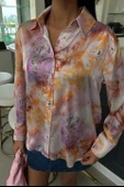 Batik Desenli Saten Gömlek 3409 - 3