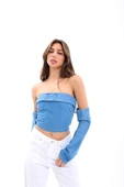 7358 KOT BLUZ-MAVİ - 4