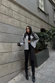 KAŞE GÖMLEK CEKET YANDAN CEP DETAYLI - Gri - 2