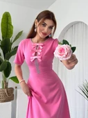 Wera Taşlı Fiyonk Detaylı Elbise - 1