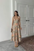 Haki İnce Kemer Detaylı Elbise - 2