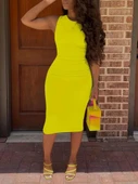 Kadın Bodycon Midi Boy Dalgıç Elbise - 2