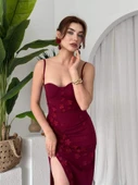 Stor Gül Detaylı Elbise - 1