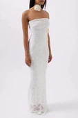 Straplez Dantel Maxi Elbise - 4