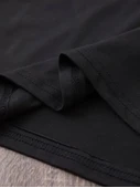 Baskılı Oversize Bisiklet Yaka T-shirt - Siyah - 4