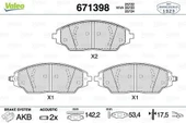 VALEO 671398 Ön Balata Chevrolet Aveo Sedan 1.2-1.4-1.6-1.3D 11 Aveo Hb 1.2-1.2 Lpg-1.4-1.6-1.3 11 14 Jant - 1