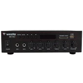 Westa WM-750U 80 Watt 100V-70V Mini 4-16 Ohm USB-SD-Bluetooth 2 Mikrofon Girişli Trafolu Anfi thumbnail 2
