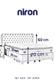 Niron I2 Üst Sınıf Elegance Yatak Seti Çift Kişilik Paket Yaylı Tavşan Tüyü Yumuşak Yatak Lüks Baza ve Başlık - 8