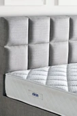 Niron I2 Blue Pocket Yatak Seti Çift Kişilik 160x200 Üst Sınıf Paket Yaylı Yatak Lüks Metal Baza Keten Başlık - 5