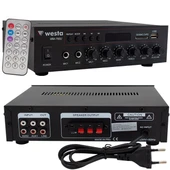 Westa WM-750U 80 Watt 100V-70V Mini 4-16 Ohm USB-SD-Bluetooth 2 Mikrofon Girişli Trafolu Anfi thumbnail 9