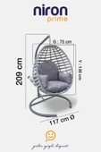 Niron I2 Royal Rattan Tekli Salıncak – Bahçe ve Balkon Salıncağı - Minderli ve yaylı Model - Özel Teslimat - 8