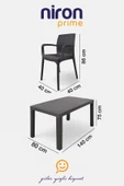 Niron I2 Maya 6 Kişilik Rattan Plastik Bahçe Masa Sandalye Takımı Özel Teslimat ve Montaj - 8