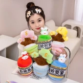 Mengqu Kupa ve Para Ağacı Peluş Oyuncak - Kırmızı Sevimli Kupa - 5