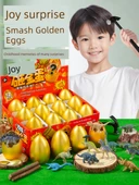 Hediye Çantası Tarzı Boş Altın Yumurta - 12 Paket - Hediye Kutusu ve Çekiçli - 3