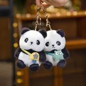 12cm Peluş Hayvan Anahtarlık - Sarı Çanta Panda - 7