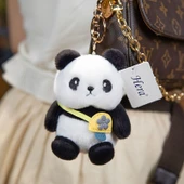 12cm Peluş Hayvan Anahtarlık - Sarı Çanta Panda - 11
