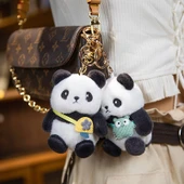 12cm Peluş Hayvan Anahtarlık - Sarı Çanta Panda - 9