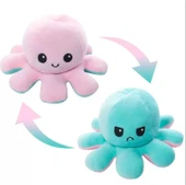 Ters Çevirilebilir Ahtapot Peluş Oyuncak - Açık Pembe'den Koyu Mavi'ye - 40cm - 8