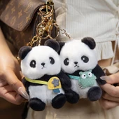 12cm Peluş Hayvan Anahtarlık - Sarı Çanta Panda - 8