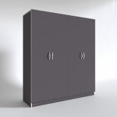 Kenzlife gardırop 4 kapılı kaktüs 180*160*52 gri XLARGE kapaklı gardolap dolap thumbnail 3