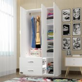 Kenzlife gardırop 3 kapılı 2 çekmeceli fesleğen 180*120*52 byz XLARGE kapaklı gardolap dolap - 1