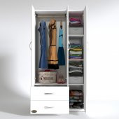 Kenzlife gardırop 3 kapılı 2 çekmeceli fesleğen 180*120*52 byz XLARGE kapaklı gardolap dolap - 2