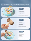 Çocuklar için Whac-A-Mole Oyun Makinesi - Şarjlı Mavi Ayı (2 Çekiç) - 3