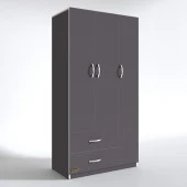 Kenzlife gardırop 3 kapılı 2 çekmeceli fesleğen 180*120*52 gri XLARGE kapaklı gardolap dolap thumbnail 3