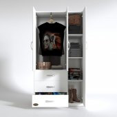 Kenzlife gardırop 3 kapılı 3 çekmeceli civanperçemi 180*120*52 byz XLARGE kapaklı gardolap dolap - 2