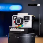 Retro Kamera Yapı Blokları Seti - Rainbow Polaroid Modeli - 1