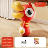 Küçük Hornlu Kırmızı Pil Yüksek Sesli Ördek Oyuncak Mikrofon thumbnail 1