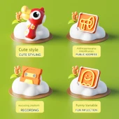 Küçük Hornlu Kırmızı Pil Yüksek Sesli Ördek Oyuncak Mikrofon thumbnail 3