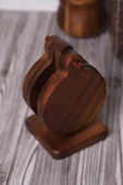 Mien Akasya Bardak Altlığı Set Standlı - 1