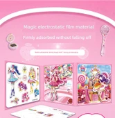 Manyetik Sessiz Kitap - Klasik Prenses Elbisesi Büyük Sticker 1 Set 2 Pembe - 9