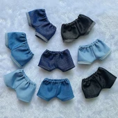 Pamuklu Bebek Kıyafetleri Kot Şort - Normal Koyu Mavi - 10cm ve altı - 7