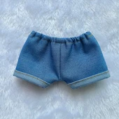 Pamuklu Bebek Kıyafetleri Kot Şort - Normal Orta Mavi (Flip) - 15cm - 1