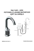GPD Fotoselli Lavabo Bataryası Çift Su Girişli FLB11 - Photocell Sink Mixer - 4