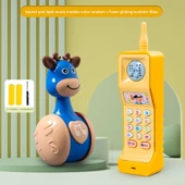 Müzikli Cep Telefonu Oyuncağı - Rastgele Renk - 8033-1 - Fawn Kaydıraklı, Pil, Tornavida ve Sapan ile - Mavi - 1