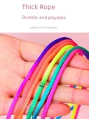 DIY Gökkuşağı Renkli Çiçek İpi Dokuma Oyuncağı - Flip Çiçek İpi - 1 Paket - 6