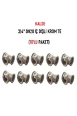 KALDE (10'lu PAket) 3/4" Dn20 İç Dişli Sarı/Krom TE (Dişi) - Chrome Tee - 1