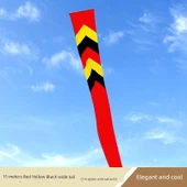 Uçurtma Kuyruğu - 15 Metre Kırmızı, Sarı ve Siyah Geniş Kuyruk (5 Metre Planör İçin) thumbnail 1