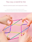 DIY Gökkuşağı Renkli Çiçek İpi Dokuma Oyuncağı - Flip Çiçek İpi - 1 Paket - 5