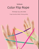 DIY Gökkuşağı Renkli Çiçek İpi Dokuma Oyuncağı - Flip Çiçek İpi - 1 Paket - 8